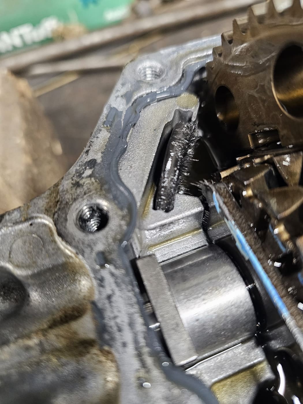 Metal swarf from worn gears stuck to a magnet inside a Countax transaxle