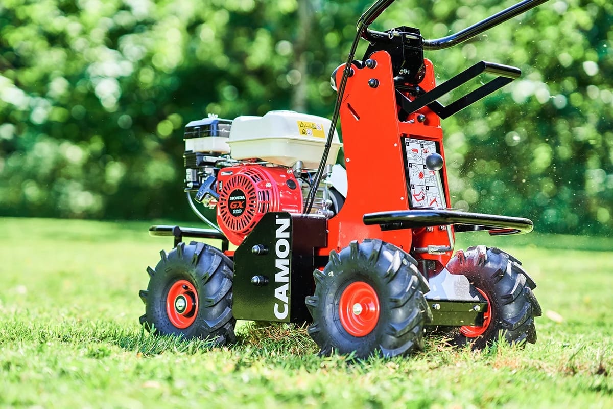 A Camon turf cutter from the MPS hire fleet on a lawn
